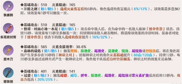 原神久岐忍武器推荐