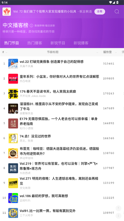 中文播客榜截图1